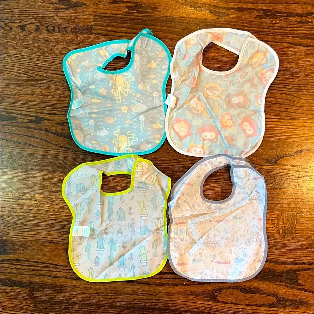 Bundle of Bumkins Fun Print Bib Set - Animals, Sea Life, Bikes, Cacti